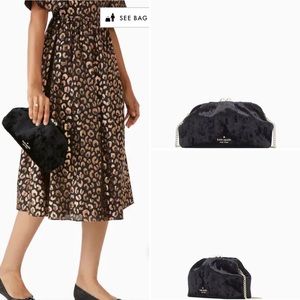 Kate Spade Scrunchy Velvet Convertible evening Clutch
